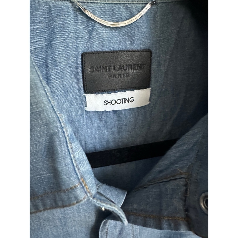 Saint Laurent women men unisex Blue Denim jean chambray Shirt small FR38 2 4 - Picture 2 of 6